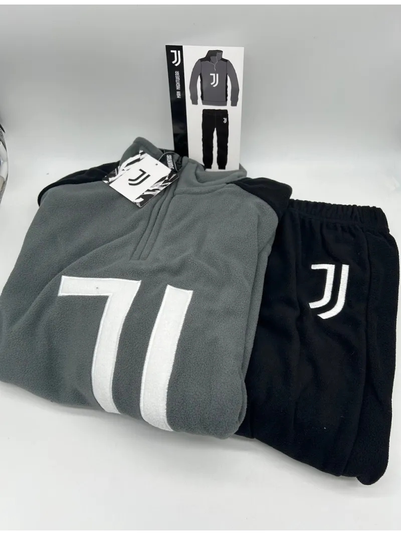 PIGIAMA TUTA RAGAZZO SOTTUOMO PILE MEZZA ZIP MANICA LUNGA SICEM FC JUVENTUS B2JU15134.021