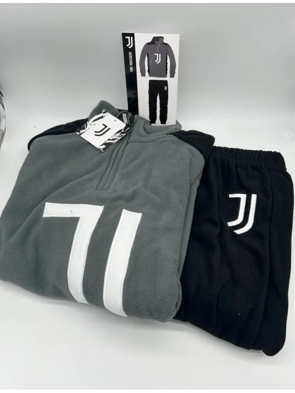 PIGIAMA TUTA RAGAZZO SOTTUOMO PILE MEZZA ZIP MANICA LUNGA SICEM FC JUVENTUS B2JU15134.021