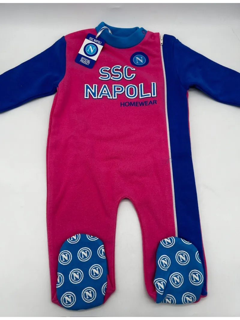 PIGIAMONE NEONATA CALDO COTONE FELPATO FULL ZIP ZERO&CO SSC NAPOLI pinn22