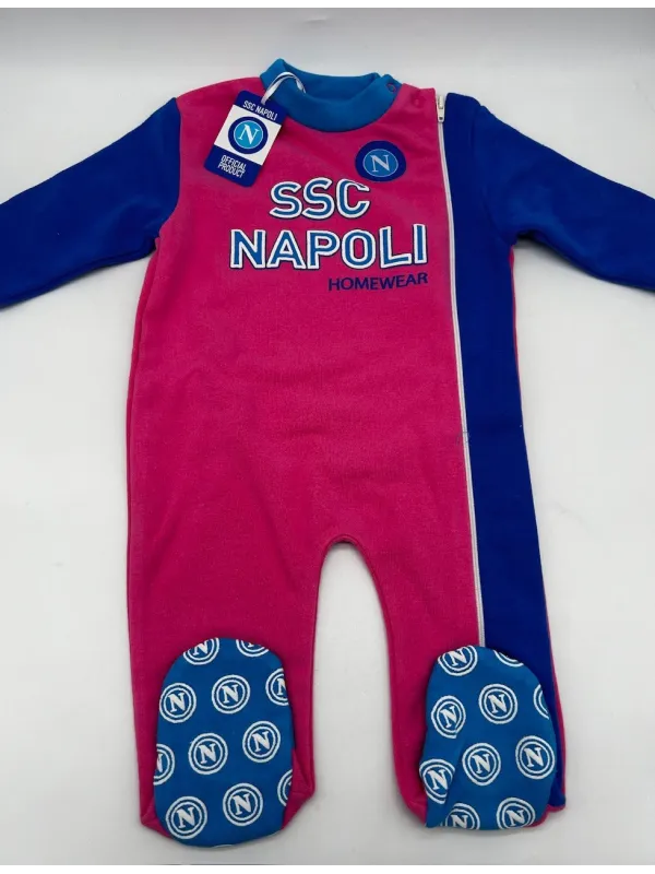PIGIAMONE NEONATA CALDO COTONE FELPATO FULL ZIP ZERO&CO SSC NAPOLI pinn22