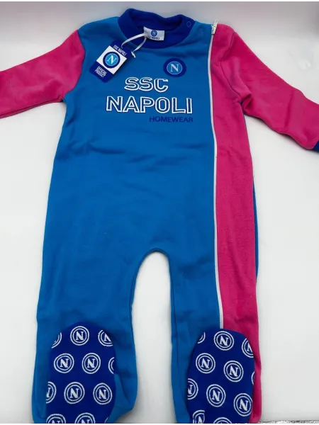 PIGIAMONE NEONATA CALDO COTONE FELPATO FULL ZIP ZERO&CO SSC NAPOLI pinn22 2