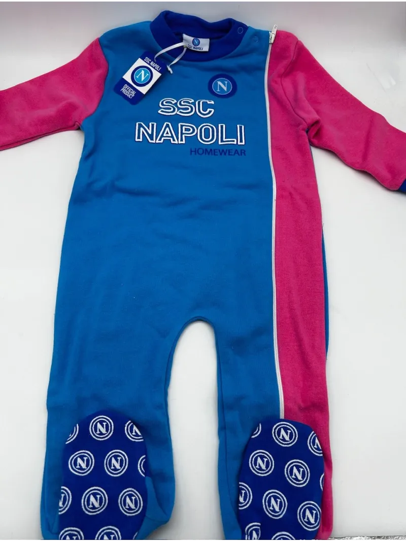 PIGIAMONE NEONATA CALDO COTONE FELPATO FULL ZIP ZERO&CO SSC NAPOLI pinn22