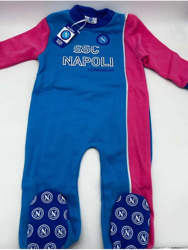 PIGIAMONE NEONATA CALDO COTONE FELPATO FULL ZIP ZERO&CO SSC NAPOLI pinn22