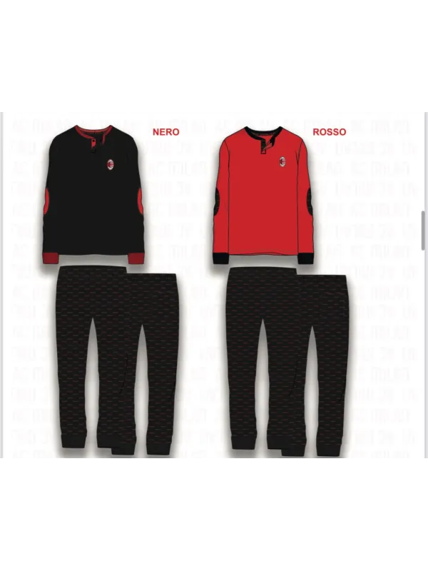 Acquista ora PIGIAMA UOMO CALDO COTONE COLLECTION 2025-2026 HERMET AC MILAN PIGMT101095 su nonsolointimo1994.com