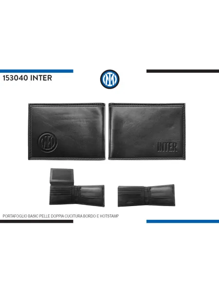 PORTAFOGLIO PORTACARTE UOMO VERA PELLE ENZO CASTELLANO FC INTER 153040 2
