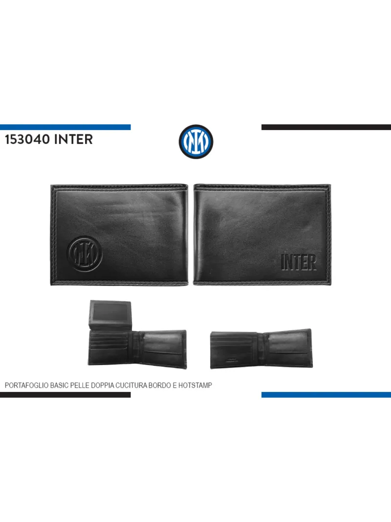PORTAFOGLIO PORTACARTE UOMO VERA PELLE ENZO CASTELLANO FC INTER 153040