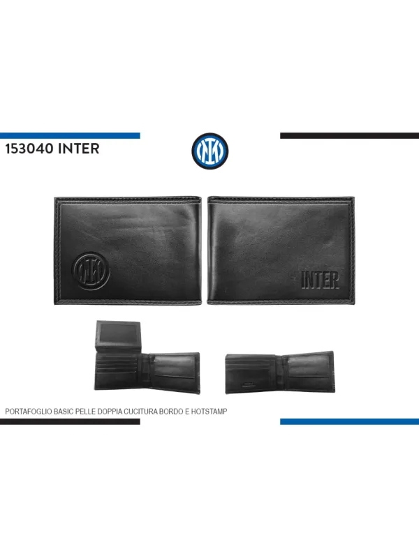 PORTAFOGLIO PORTACARTE UOMO VERA PELLE ENZO CASTELLANO FC INTER 153040