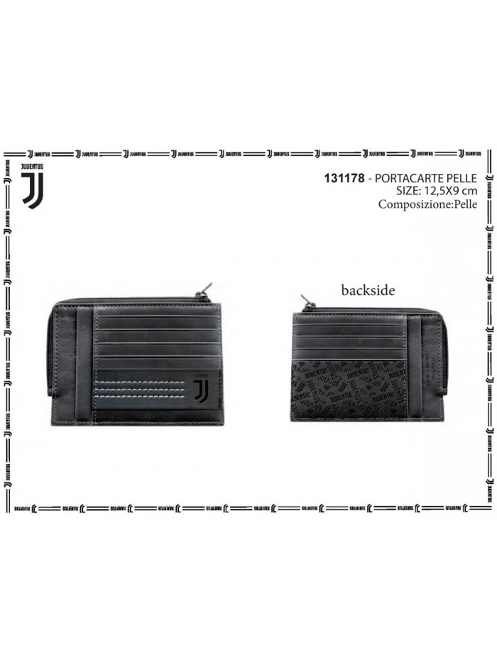 PORTAMONETE PORTACARTE UOMO VERA PELLE ENZO CASTELLANO FC JUVENTUS 131178