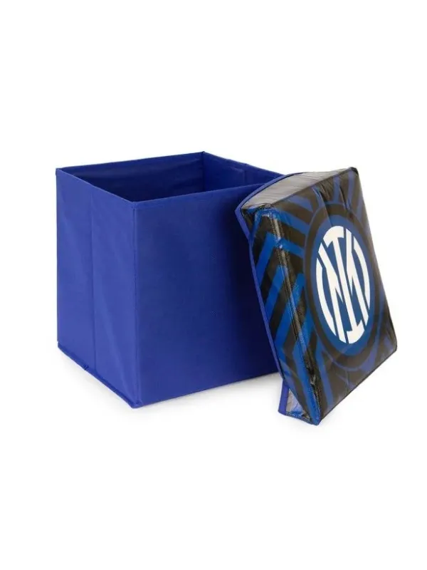 POUF CONTENITORE ECOPELLE 31x31x33cm official HERMET FC INTER