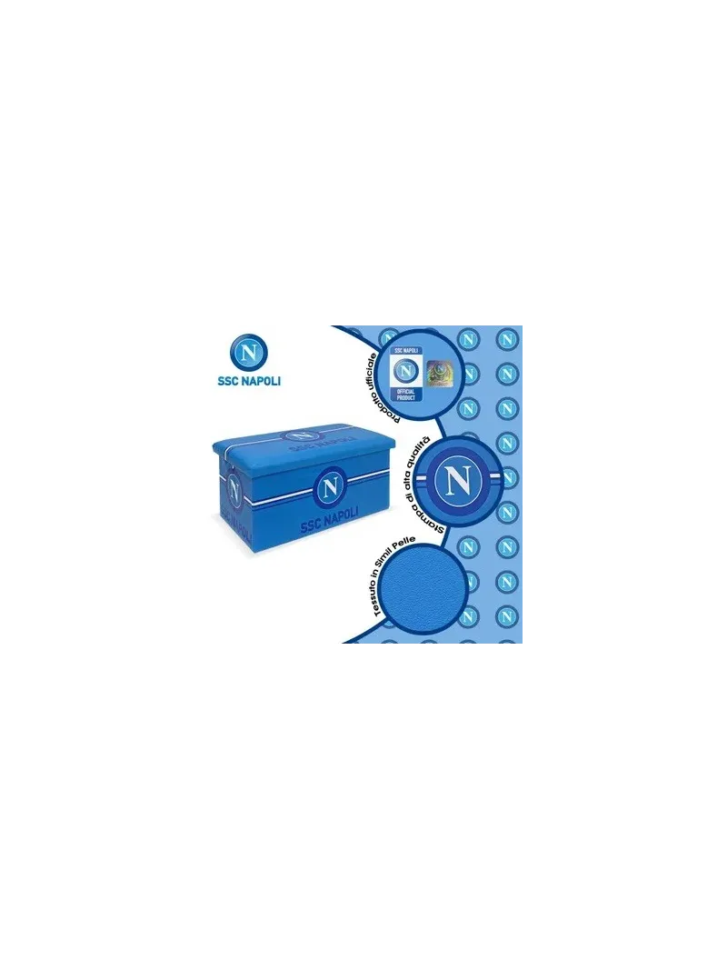 Acquista ora POUF PANCA CONTENITORE ECOPELLE 76x38x38cm official CARILLO SSC NAPOLI PL38 su nonsolointimo1994.com
