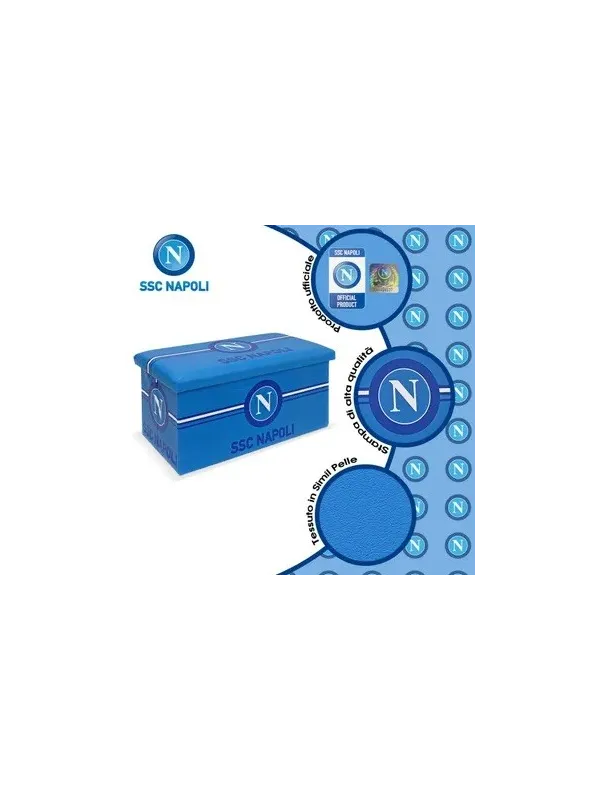 Acquista ora POUF PANCA CONTENITORE ECOPELLE 76x38x38cm official CARILLO SSC NAPOLI PL38 su nonsolointimo1994.com