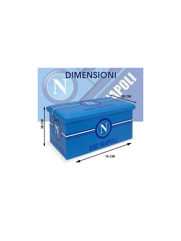 Acquista ora POUF PANCA CONTENITORE ECOPELLE 76x38x38cm official CARILLO SSC NAPOLI PL38 su nonsolointimo1994.com