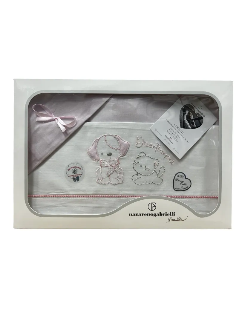 Vendita COMPLETO LENZUOLA LETTINO COTONE NEONATA FEMMINA BATUFFOLINI