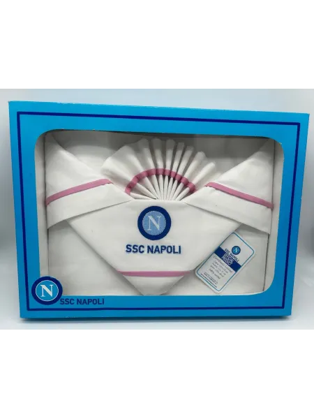 COMPLETO LENZUOLA LETTINO NEONATA COTONE 100% ZERO&CO SSC NAPOLI LLN3