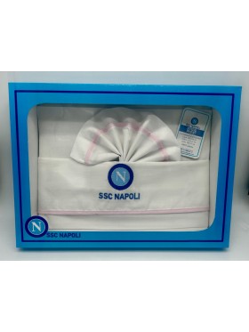 COMPLETO LENZUOLA CARROZZINA NEONATA COTONE 100% ZERO&CO SSC NAPOLI LCN3 2