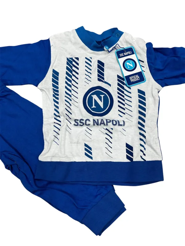 PIGIAMA DUE PEZZI MANICA LUNGA COTONE 100% NEONATO ZERO&CO. SSC NAPOLI PNNN4