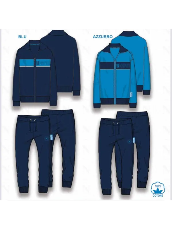 Acquista ora TUTA BAMBINO COTONE FRENCH TERRY FULL ZIP COLLECTION 2025 HERMET SSC NAPOLI PIGNF302105 su nonsolointimo1994.com