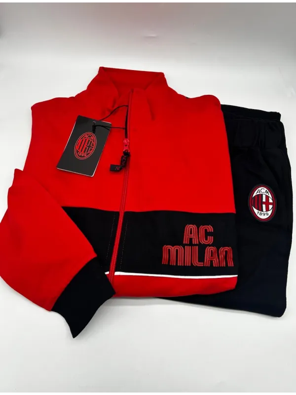 Acquista ora TUTA UOMO COTONE FRENCH TERRY FULL ZIP COLLECTION 2025 HERMET AC MILAN PIGMF102025 su nonsolointimo1994.com