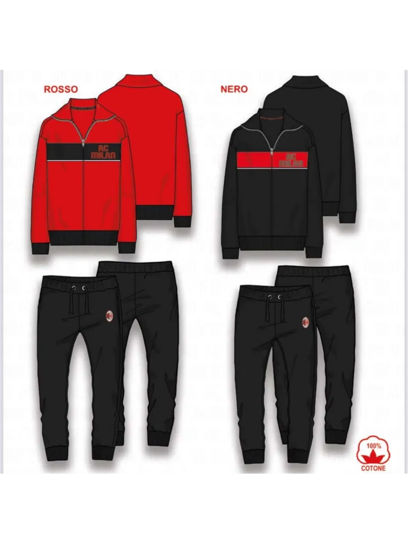 Acquista ora TUTA UOMO COTONE FRENCH TERRY FULL ZIP COLLECTION 2025 HERMET AC MILAN PIGMF102025 su nonsolointimo1994.com