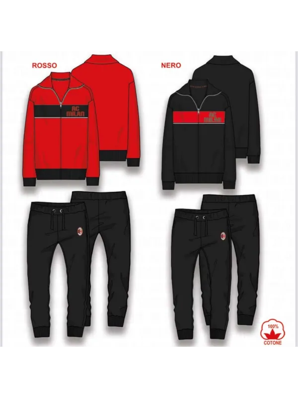 Acquista ora TUTA UOMO COTONE FRENCH TERRY FULL ZIP COLLECTION 2025 HERMET AC MILAN PIGMF102025 su nonsolointimo1994.com