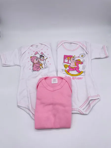 Vendita BODY NEONATO MEZZA MANICA COTONE 3 PEZZI PASTELLO 2