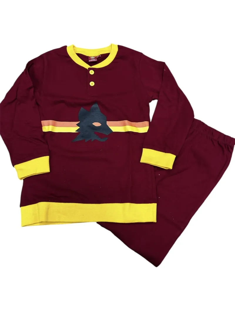 PIGIAMA BAMBINO COTONE 100% MANICA LUNGA LIABEL AS ROMA ROMAKPEL1