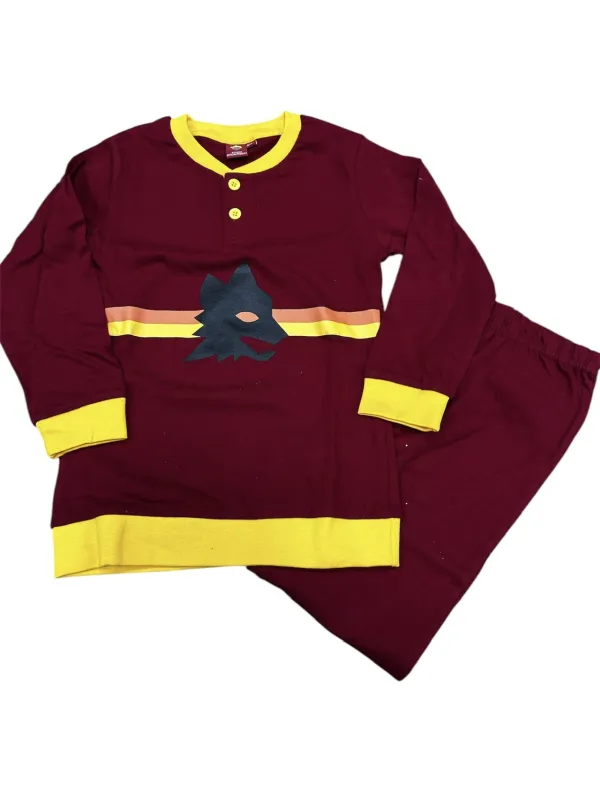 PIGIAMA BAMBINO COTONE 100% MANICA LUNGA LIABEL AS ROMA ROMAKPEL1