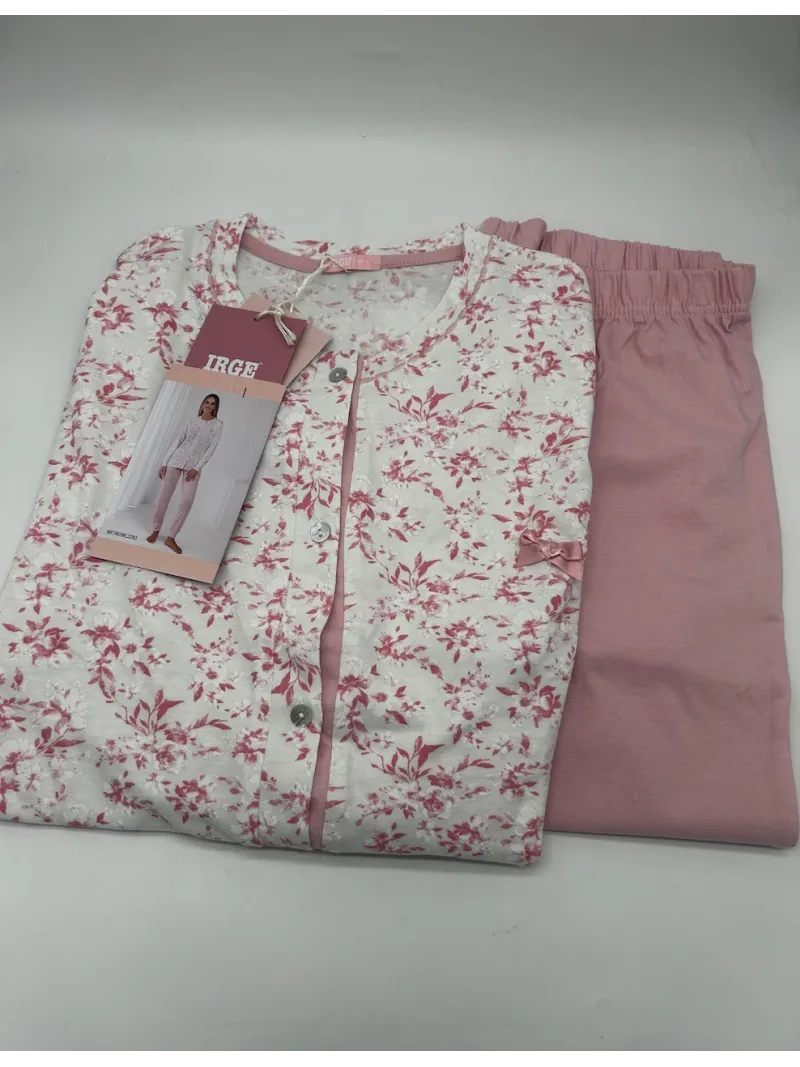 PIGIAMA DONNA LUNGO COTONE 100% APERTO AVANTI IRGE 2283
