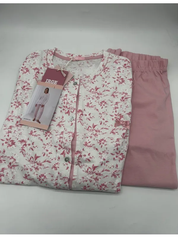 PIGIAMA DONNA LUNGO COTONE 100% APERTO AVANTI IRGE 2283