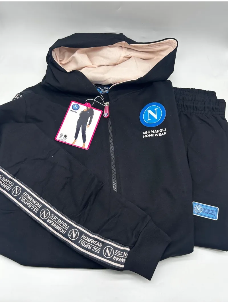Acquista ora TUTA DONNA FRENCH TERRY COTONE 100% FULL ZIP CON CAPPUCCIO ZERO&CO. SSC NAPOLI NCF561 su nonsolointimo1994.com