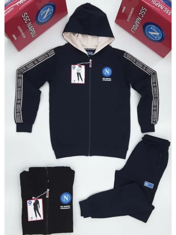 Acquista ora TUTA DONNA FRENCH TERRY COTONE 100% FULL ZIP CON CAPPUCCIO ZERO&CO. SSC NAPOLI NCF561 su nonsolointimo1994.com