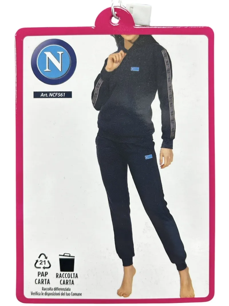 Acquista ora TUTA DONNA FRENCH TERRY COTONE 100% FULL ZIP CON CAPPUCCIO ZERO&CO. SSC NAPOLI NCF561 su nonsolointimo1994.com