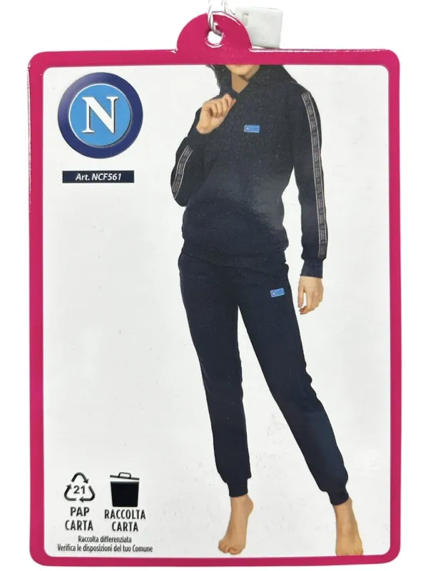 Acquista ora TUTA DONNA FRENCH TERRY COTONE 100% FULL ZIP CON CAPPUCCIO ZERO&CO. SSC NAPOLI NCF561 su nonsolointimo1994.com