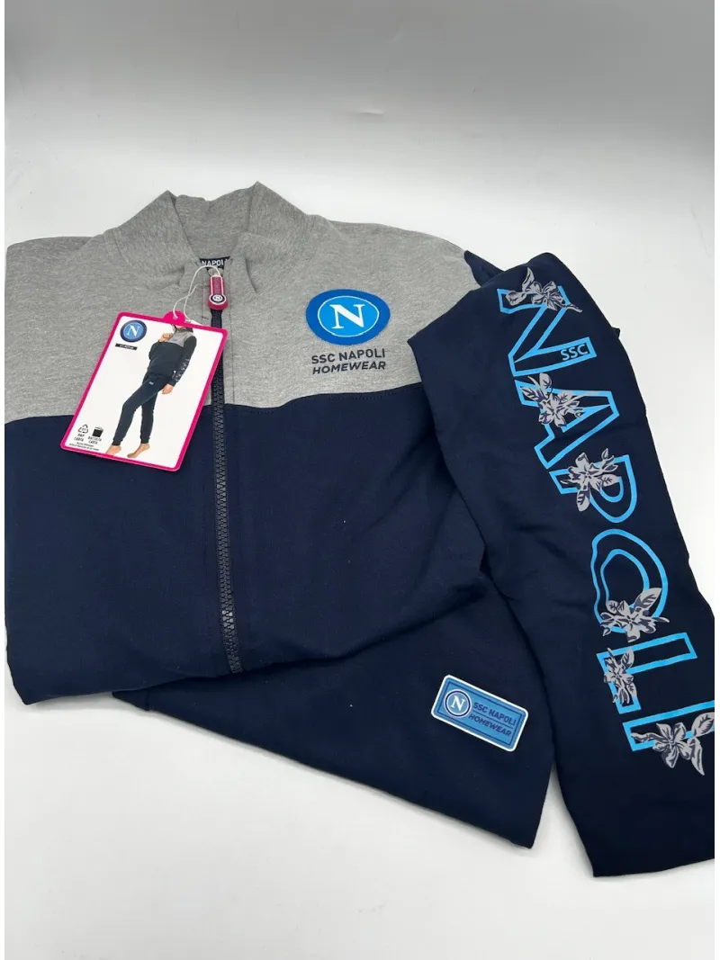 Acquista ora TUTA DONNA FRENCH TERRY COTONE 100% FULL ZIP ZERO&CO. SSC NAPOLI NCF548 su nonsolointimo1994.com