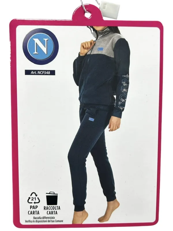 Acquista ora TUTA DONNA FRENCH TERRY COTONE 100% FULL ZIP ZERO&CO. SSC NAPOLI NCF548 su nonsolointimo1994.com