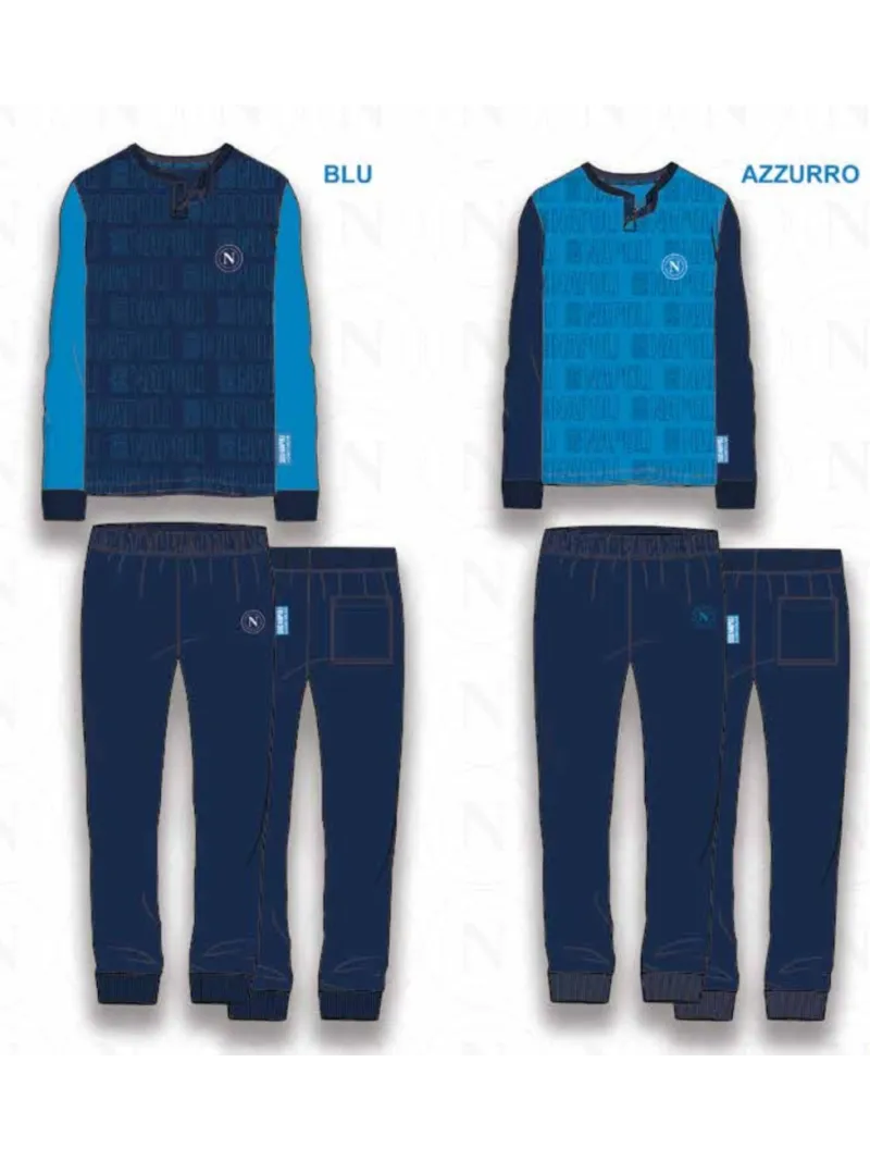 Acquista ora PIGIAMA RAGAZZO SOTTUOMO MANICA LUNGA COTONE 100% COLLECTION 2025 HERMET SSC NAPOLI PIGNT202110 su nonsolointimo199