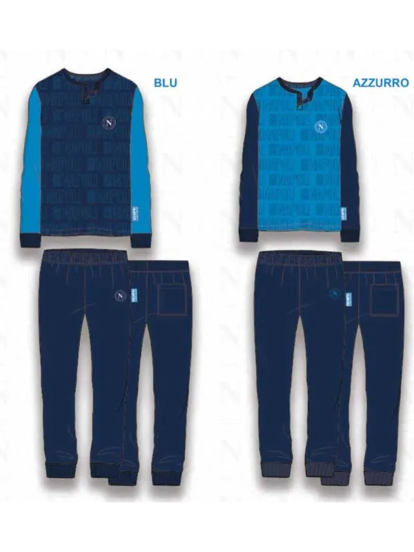 Acquista ora PIGIAMA RAGAZZO SOTTUOMO MANICA LUNGA COTONE 100% COLLECTION 2025 HERMET SSC NAPOLI PIGNT202110 su nonsolointimo199