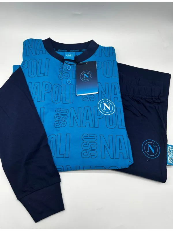 Acquista ora PIGIAMA BAMBINO MANICA LUNGA COTONE 100% COLLECTION 2025 HERMET SSC NAPOLI PIGNT202110 su nonsolointimo1994.com