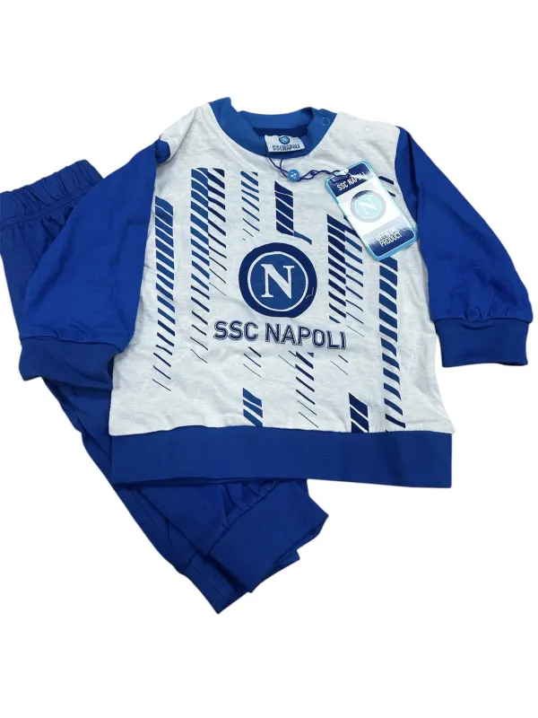 PIGIAMA DUE PEZZI MANICA LUNGA COTONE 100% NEONATO ZERO&CO. SSC NAPOLI PNNN4