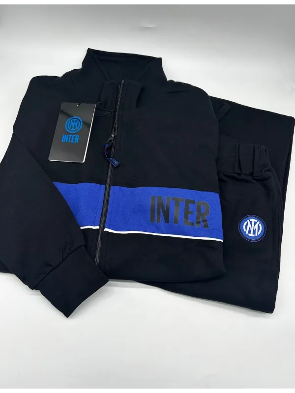 Acquista ora TUTA RAGAZZO SOTTUOMO COTONE FRENCH TERRY FULL ZIP COLLECTION 2025 HERMET FC INTER PIGIF202050 su nonsolointimo1994