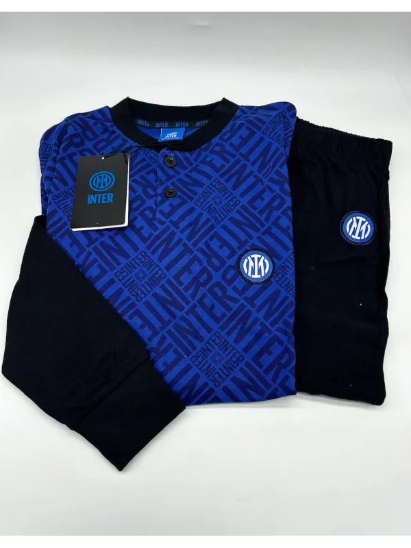 Acquista ora PIGIAMA RAGAZZO SOTTUOMO MANICA LUNGA COTONE 100% COLLECTION 2025 HERMET FC INTER PIGIT202055 su nonsolointimo1994.