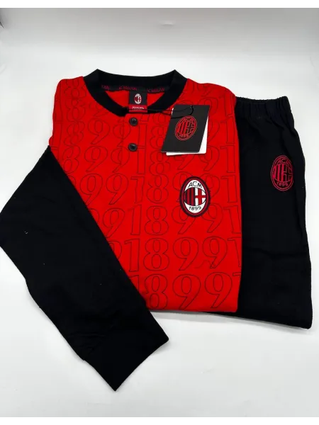 Acquista ora PIGIAMA UOMO COTONE 100% MANICA LUNGA COLLECTION 2026 HERMET AC MILAN PIGMT102010 su nonsolointimo1994.com