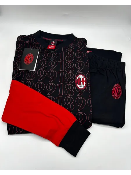 Acquista ora PIGIAMA UOMO COTONE 100% MANICA LUNGA COLLECTION 2026 HERMET AC MILAN PIGMT102010 su nonsolointimo1994.com 2