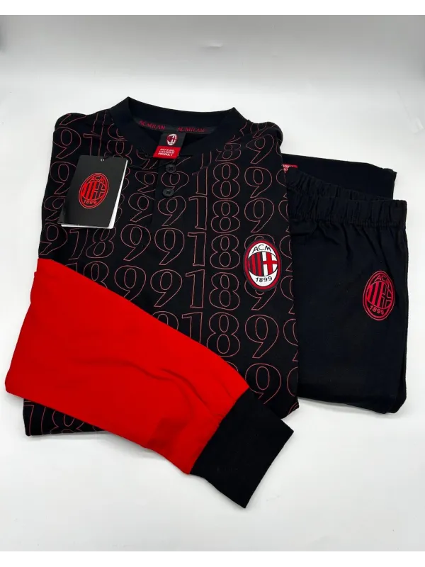Acquista ora PIGIAMA UOMO COTONE 100% MANICA LUNGA COLLECTION 2026 HERMET AC MILAN PIGMT102010 su nonsolointimo1994.com
