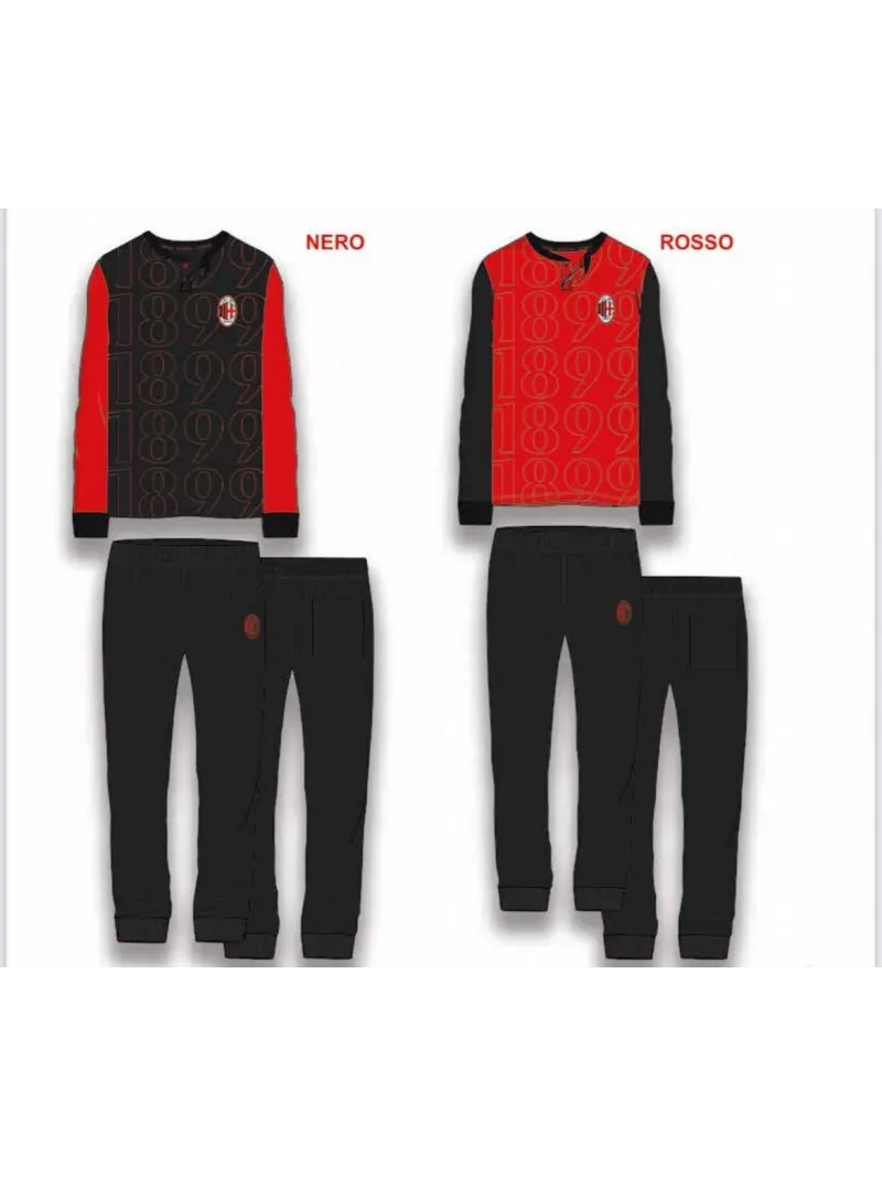 Acquista ora PIGIAMA UOMO COTONE 100% MANICA LUNGA COLLECTION 2026 HERMET AC MILAN PIGMT102010 su nonsolointimo1994.com
