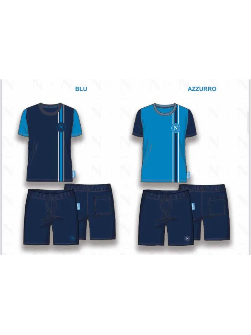Acquista ora PIGIAMA COMPLETO UOMO COTONE 100% MEZZA MANICA PANTALONCINO COLLEZIONE 2025 HERMET SSC NAPOLI PGCNJ102130 su nonsol