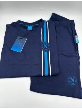 Acquista ora PIGIAMA COMPLETO RAGAZZO SOTTUOMO COTONE 100% MEZZA MANICA PANTALONCINO COLLEZIONE 2025 HERMET SSC NAPOLI PGCNJ2021