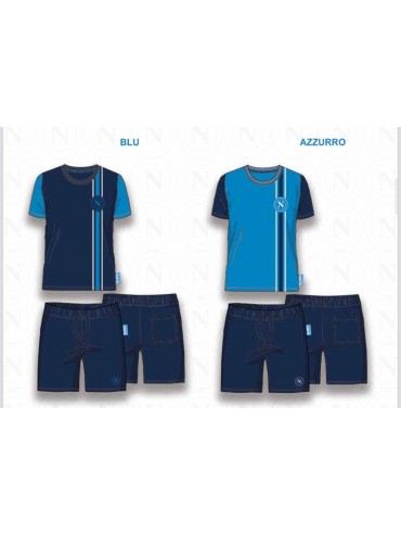 Acquista ora PIGIAMA COMPLETO RAGAZZO SOTTUOMO COTONE 100% MEZZA MANICA PANTALONCINO COLLEZIONE 2025 HERMET SSC NAPOLI PGCNJ2021