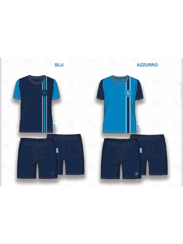 Acquista ora PIGIAMA COMPLETO BAMBINO COTONE 100% MEZZA MANICA PANTALONCINO COLLEZIONE 2025 HERMET SSC NAPOLI PGCNJ302130 su non
