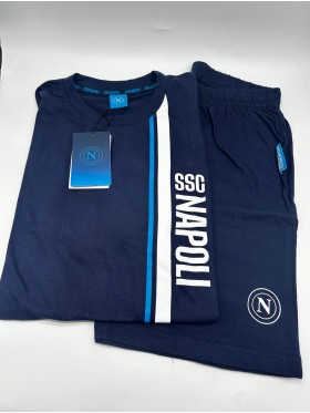 Acquista ora PIGIAMA COMPLETO UOMO COTONE 100% MEZZA MANICA PANTALONCINO COLLEZIONE 2025 HERMET SSC NAPOLI PGCNJ102125 su nonsol 2